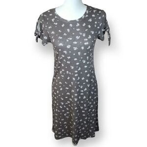 LC LAUREN CONRAD GRAY & WHITE FLORAL DRESS SZ.XS EUC